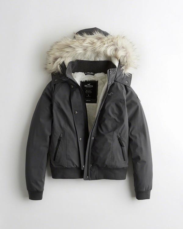 Giacca Hollister Donna Cozy-Lined Bomber Grigie Scuro Italia (925BWQCO)